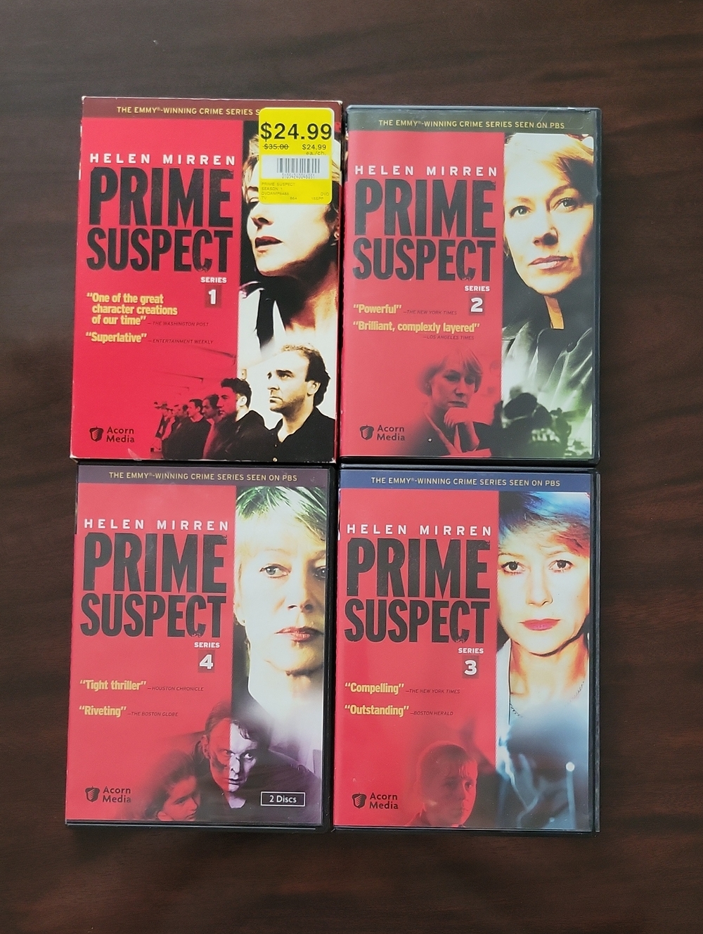 Helen Mirren Prime Suspect DVD Set - Red Cover (Seasons 1-4)